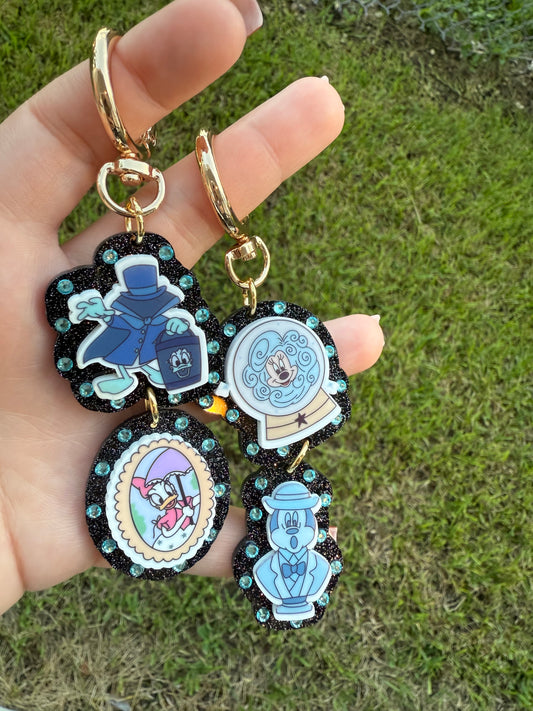 Haunted Mansion Inspired Glitter Keychain | Spooky Ghost