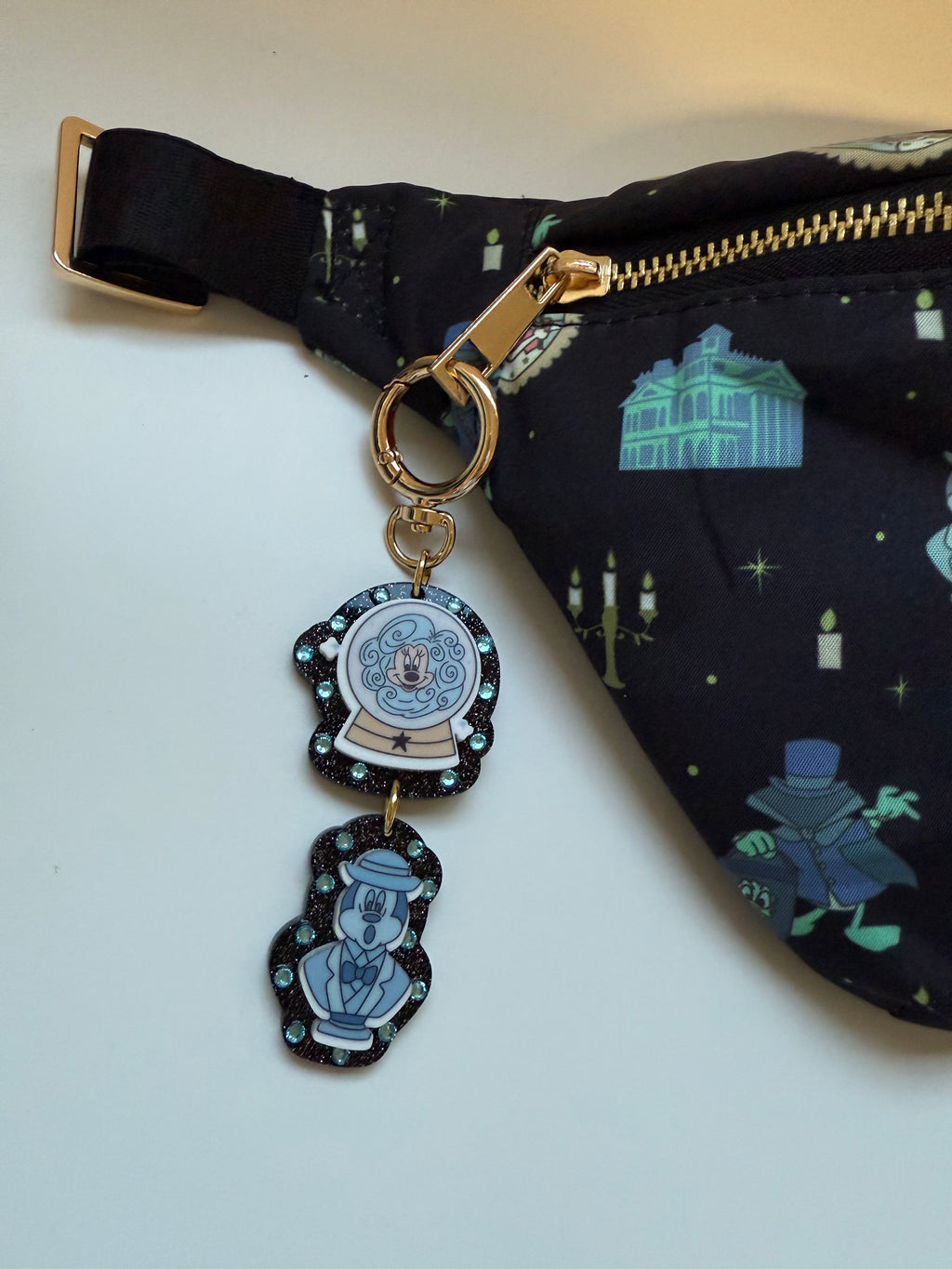Haunted House Inspired Glitter Keychain | Crystal Ball Charms