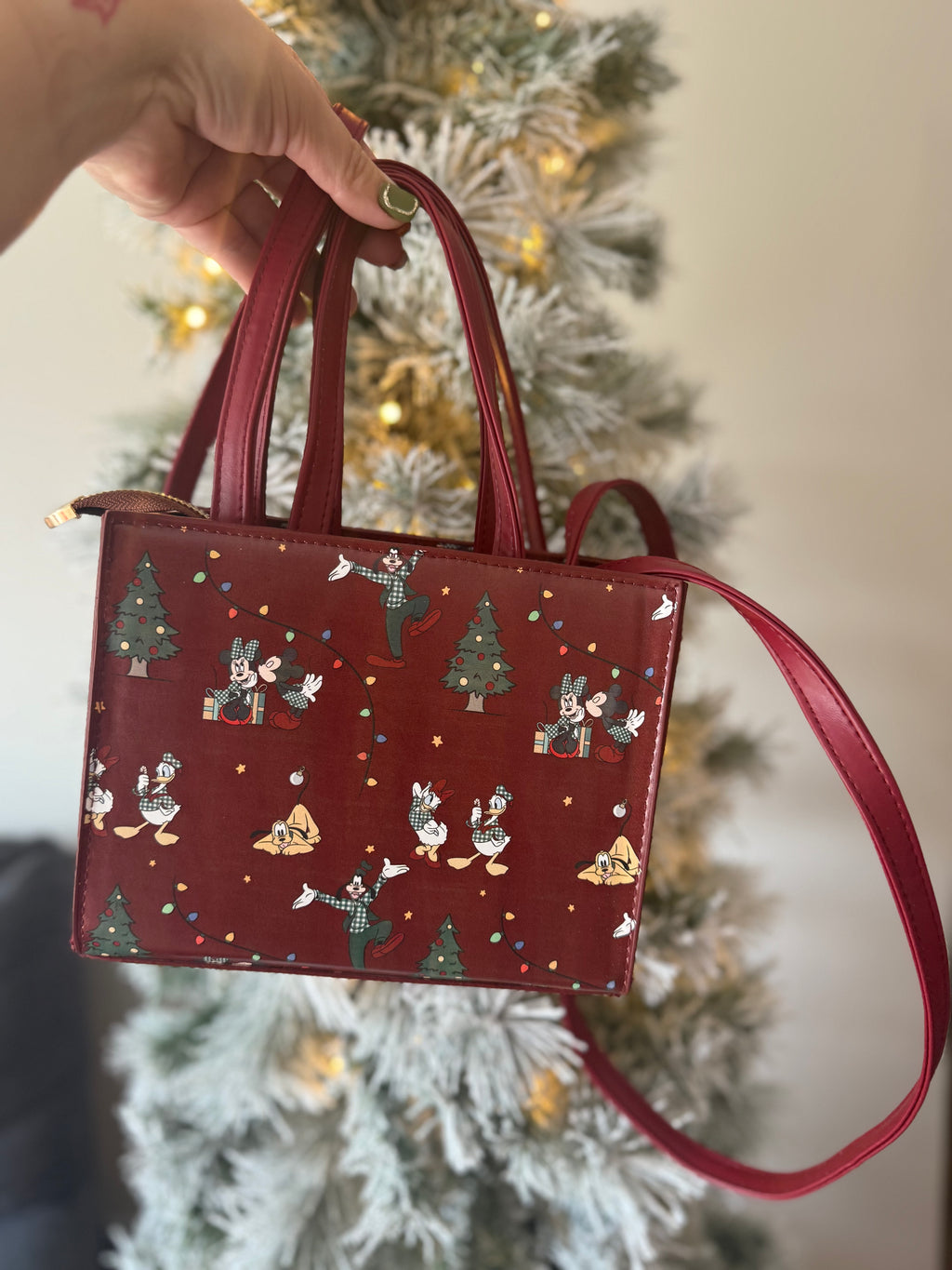 Christmas at the Park Mini Crossbody Tote – Christmas Shoulder Bag